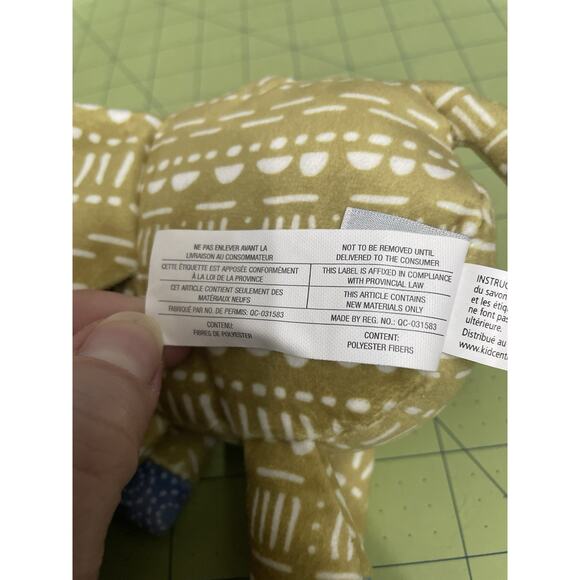 Mary Meyer Rattle Boho Elephant Plush Stuffed Animal Baby Toy Infant 5.5" Green - Picture 11 of 13